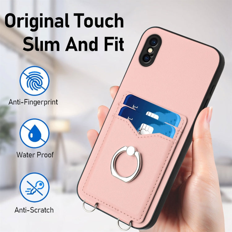 R20 Ring Card Holder Phone Case, For iPhone XS / X, For iPhone XR, For iPhone XS Max, For iPhone 8 Plus / 7 Plus