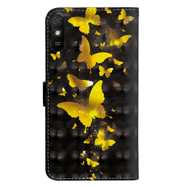 3D Painting Pattern Horizontal Flip TPU + PU Leather Case with Holder & Card Slots & Wallet – Card Slot, Flip, Leather, For Xiaomi Redmi 9A, For Xiaomi Redmi 9C
