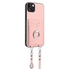 R20 Crossbody Rope Ring Card Holder Phone Case – Wear-resistant, Card Slot, TPU, For iPhone 14 Plus, For iPhone 14, For iPhone 14 Pro, For iPhone 14 Pro Max