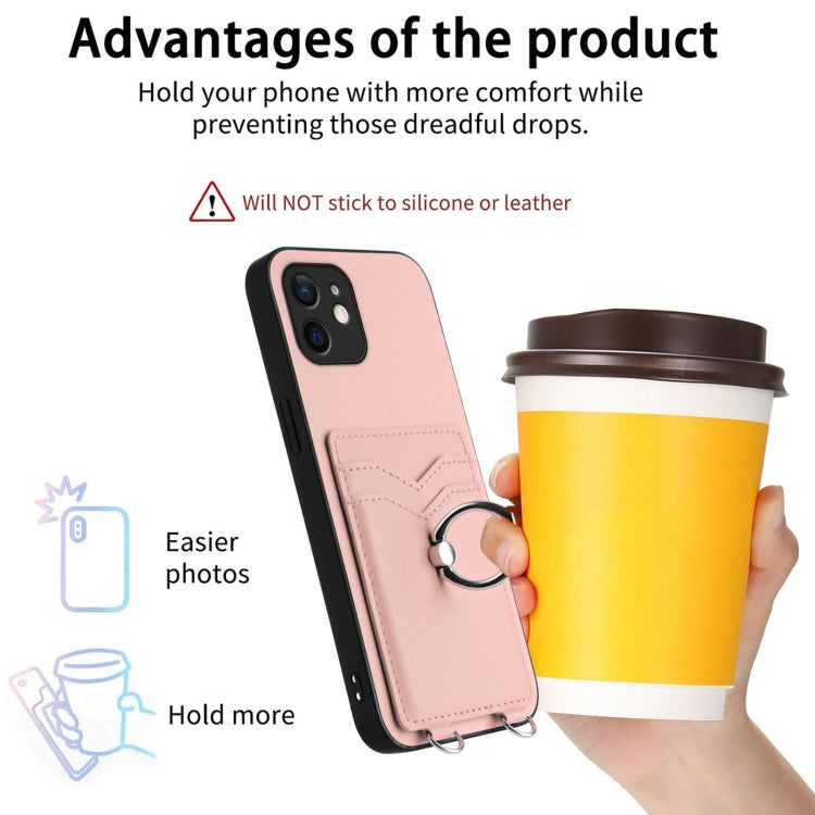 R20 Crossbody Rope Ring Card Holder Phone Case, For iPhone 12 mini, For iPhone 11 Pro Max, For iPhone 11, For iPhone 11 Pro