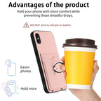 R20 Crossbody Rope Ring Card Holder Phone Case, For iPhone XS / X, For iPhone XR, For iPhone XS Max, For iPhone 8 Plus / 7 Plus