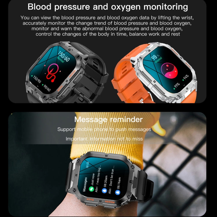 K61 Smart Watch – 1.96" Screen, Blood Pressure Monitoring, Heart Rate Monitoring