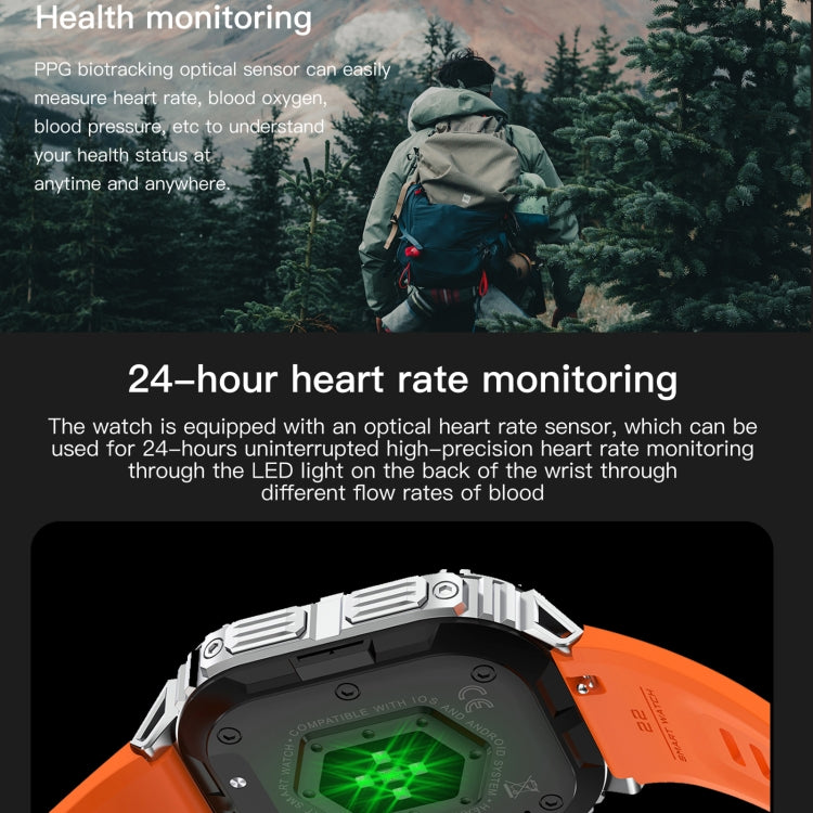 K61 Smart Watch – 1.96" Screen, Blood Pressure Monitoring, Heart Rate Monitoring