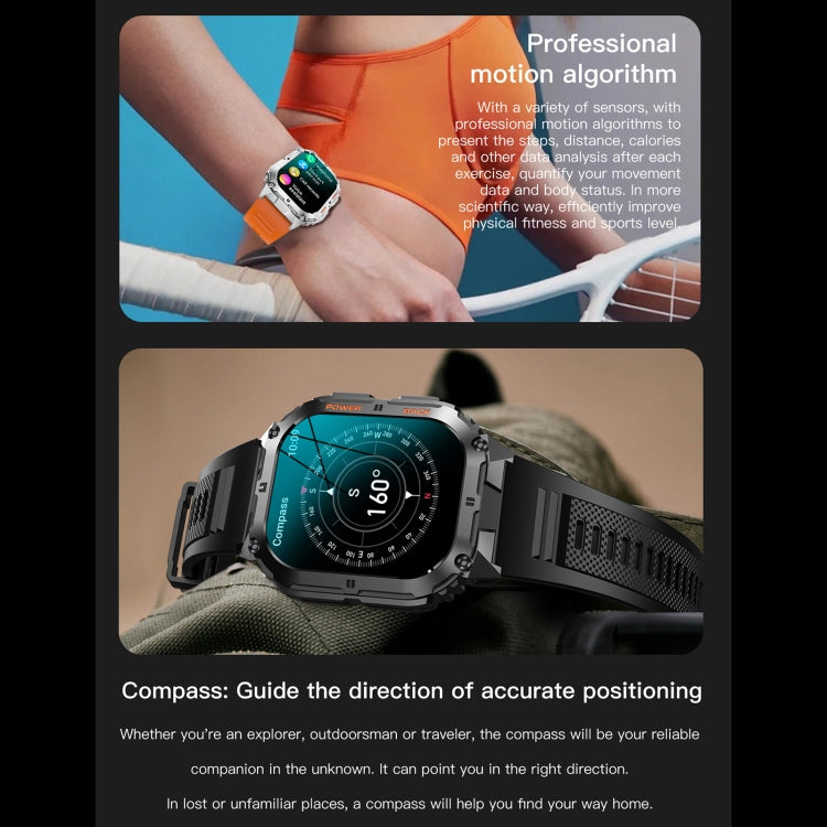 K61 Smart Watch – 1.96" Screen, Blood Pressure Monitoring, Heart Rate Monitoring