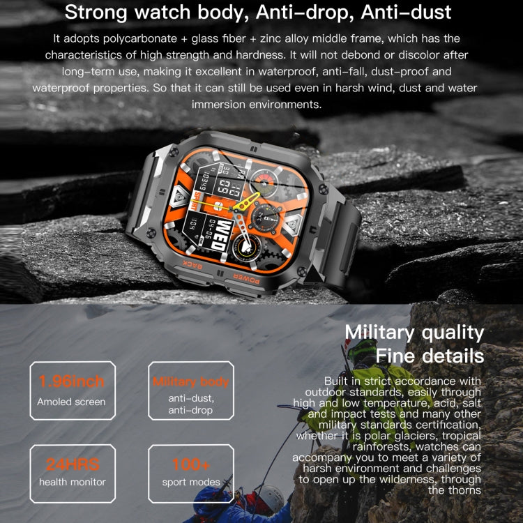 K61 Smart Watch – 1.96" Screen, Blood Pressure Monitoring, Heart Rate Monitoring