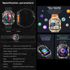 KR80 Smart Watch – 2.0" Screen, IP67 Waterproof, Blood Pressure Monitoring