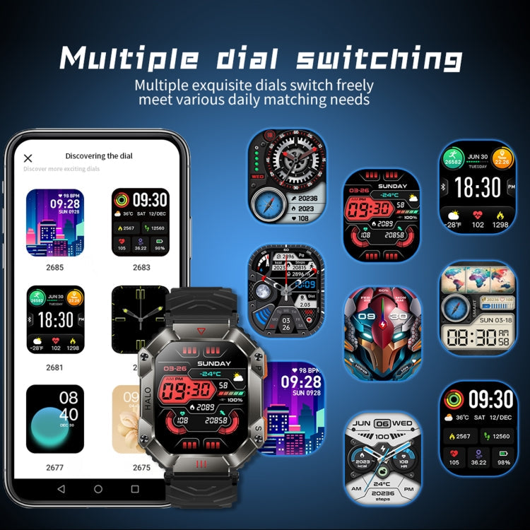 KR80 Smart Watch – 2.0" Screen, IP67 Waterproof, Blood Pressure Monitoring