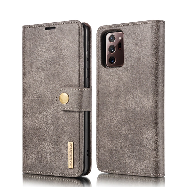DG.MING Crazy Horse Texture Flip Detachable Magnetic Leather Case with Holder & Card Slots & Wallet – Magnetic, Card Slot, Flip, For Samsung Galaxy Note20 Ultra, For Samsung Galaxy Note20 For Samsung Galaxy Note20 Ultra Gray