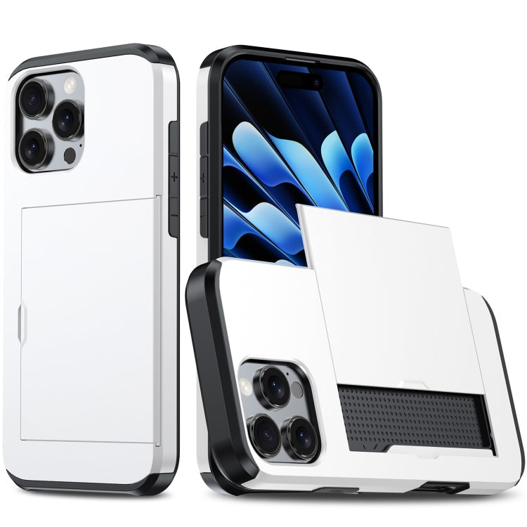 Shockproof Armor Phone Case with Card Slot, For iPhone 16 For iPhone 16 Pro Max White