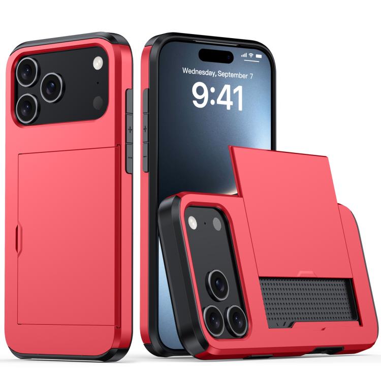 Shockproof Armor Phone Case with Card Slot – Shockproof, Card Slot, TPU, For iPhone 17 Pro, For iPhone 17