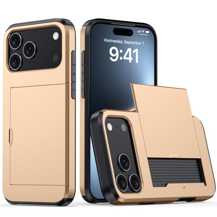Shockproof Armor Phone Case with Card Slot – Shockproof, Card Slot, TPU, For iPhone 17 Pro, For iPhone 17