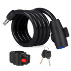 Bicycle Portable Anti-theft Lock Steel Cable Lock with Lock Frame, B Style 120cm Black