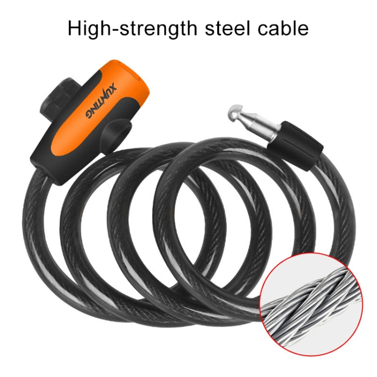 Bicycle Portable Anti-theft Lock Steel Cable Lock with Lock Frame, B Style 120cm Black