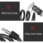 Bicycle Portable Anti-theft Lock Steel Cable Lock with Lock Frame, B Style 120cm Black
