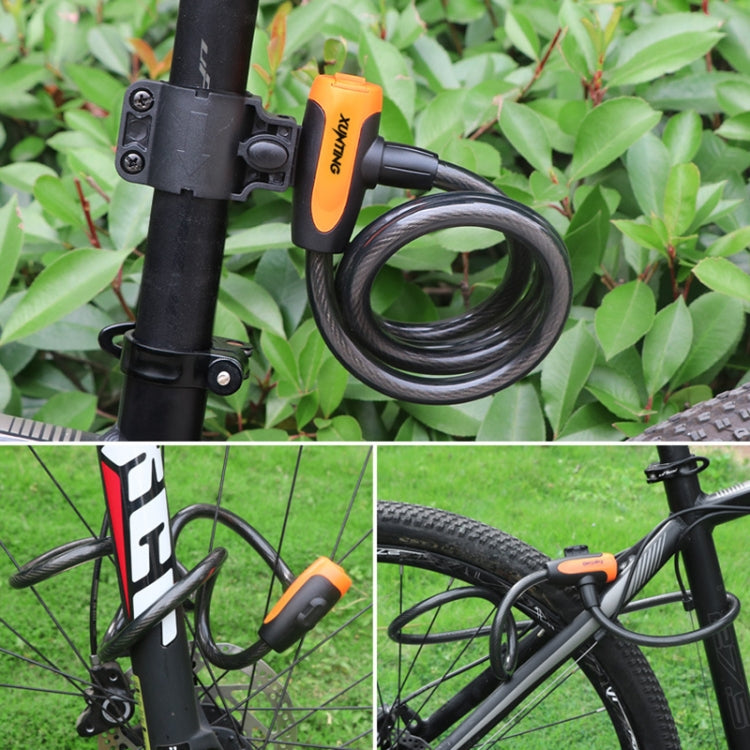Bicycle Portable Anti-theft Lock Steel Cable Lock with Lock Frame, B Style 120cm Black