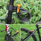 Bicycle Portable Anti-theft Lock Steel Cable Lock with Lock Frame, B Style 120cm Black