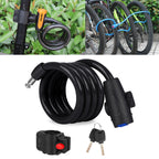 Bicycle Portable Anti-theft Lock Steel Cable Lock with Lock Frame, B Style 120cm Black B Style 120cm Black