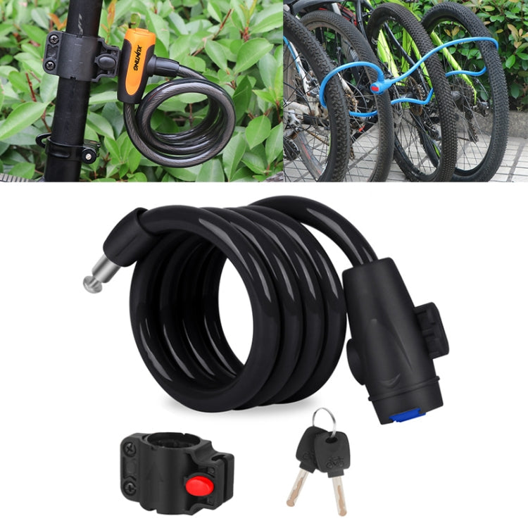 Bicycle Portable Anti-theft Lock Steel Cable Lock with Lock Frame, B Style 120cm Black B Style 120cm Black