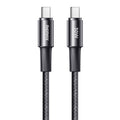 RC-C100 1.2m 30W Type-C to Type-C Fast Charging Braided Data Cable, Type-C to Type-C – Fast Charging, Aluminum Alloy, Data Transmission