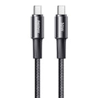 RC-C100 1.2m 30W Type-C to Type-C Fast Charging Braided Data Cable, Type-C to Type-C – Fast Charging, Aluminum Alloy, Data Transmission