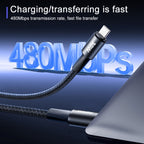 RC-C100 1.2m 30W Type-C to Type-C Fast Charging Braided Data Cable, Type-C to Type-C – Fast Charging, Aluminum Alloy, Data Transmission