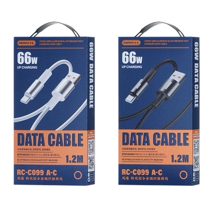 RC-C100 1.2m 30W Type-C to Type-C Fast Charging Braided Data Cable, Type-C to Type-C – Fast Charging, Aluminum Alloy, Data Transmission