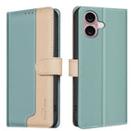 Color Matching RFID Anti-theft Leather Phone Case, For iPhone 16, For iPhone 15 Pro Max, For iPhone 15 Pro, For iPhone 15 Plus / 14 Plus For iPhone 16 Green