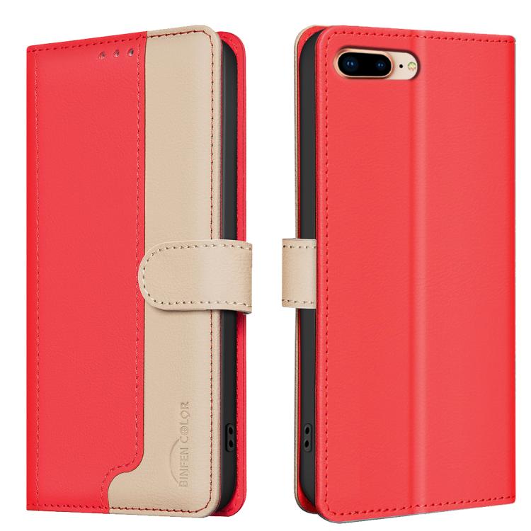 Color Matching RFID Anti-theft Leather Phone Case – Card Slot, Kickstand, Leather, For iPhone 18 Pro/17 Pro, For iPhone 18 Pro Max/17 Pro Max, For iPhone 17e / 16e, For iPhone 17 For iPhone 17e 16e Red