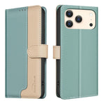 Color Matching RFID Anti-theft Leather Phone Case, For iPhone 18 Pro/17 Pro, For iPhone 18 Pro Max/17 Pro Max, For iPhone 17e / 16e, For iPhone 17 For iPhone 18 Pro 17 Pro Green