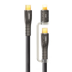 REMAX RC-C165 Prime 1.2m 60W Type-C to Type-C + 8 Pin Braided Fast Charging Cable, RC-C165 RC-C165 Black