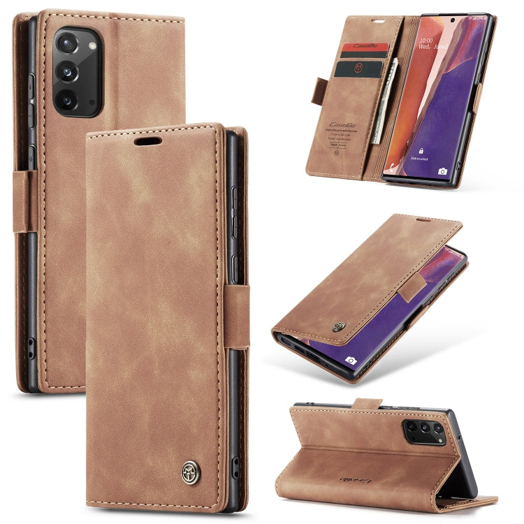 CaseMe Multifunctional Horizontal Flip Leather Case, with Card Slot & Holder & Wallet – Card Slot, Flip, Leather, For Samsung Galaxy Note20, For Samsung Galaxy Note20 Ultra For Samsung Galaxy Note20 Brown