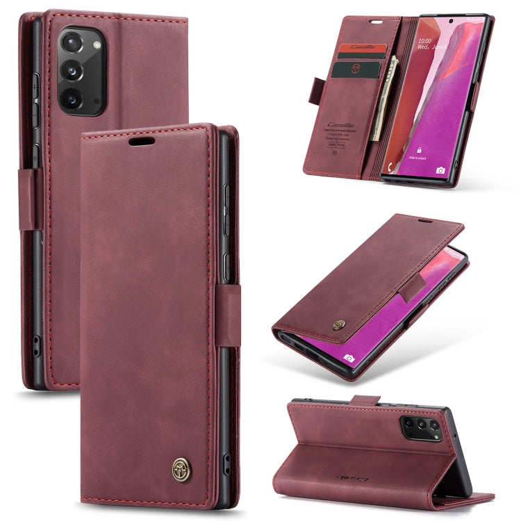CaseMe Multifunctional Horizontal Flip Leather Case, with Card Slot & Holder & Wallet – Card Slot, Flip, Leather, For Samsung Galaxy Note20, For Samsung Galaxy Note20 Ultra For Samsung Galaxy Note20 Wine Red
