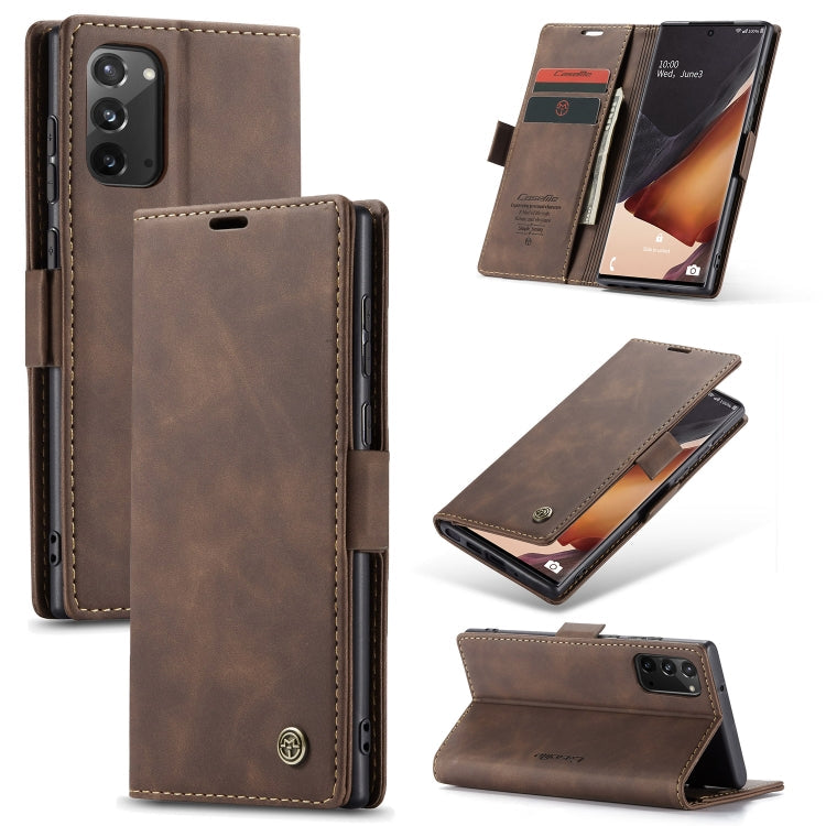 CaseMe Multifunctional Horizontal Flip Leather Case, with Card Slot & Holder & Wallet – Card Slot, Flip, Leather, For Samsung Galaxy Note20, For Samsung Galaxy Note20 Ultra For Samsung Galaxy Note20 Coffee