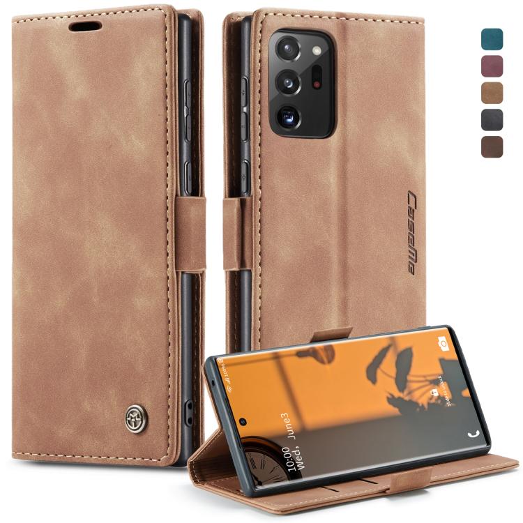 CaseMe Multifunctional Horizontal Flip Leather Case, with Card Slot & Holder & Wallet – Card Slot, Flip, Leather, For Samsung Galaxy Note20, For Samsung Galaxy Note20 Ultra For Samsung Galaxy Note20 Ultra Brown