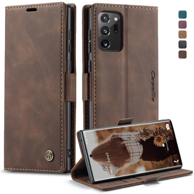 CaseMe Multifunctional Horizontal Flip Leather Case, with Card Slot & Holder & Wallet – Card Slot, Flip, Leather, For Samsung Galaxy Note20, For Samsung Galaxy Note20 Ultra For Samsung Galaxy Note20 Ultra Coffee