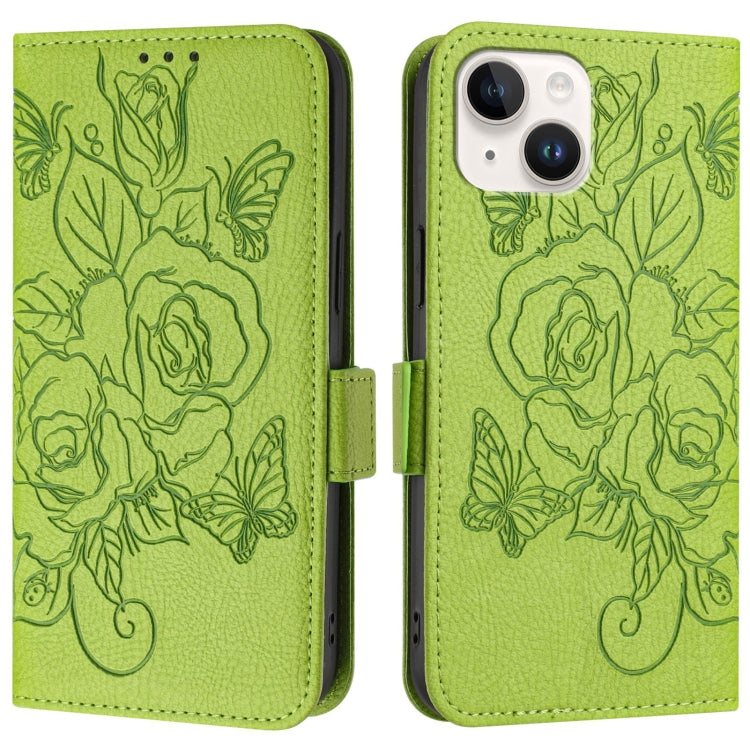 Embossed Rose RFID Anti-theft Leather Phone Case, For iPhone 13 mini, For iPhone 12 / 12 Pro, For iPhone 12 Pro Max, For iPhone 12 mini