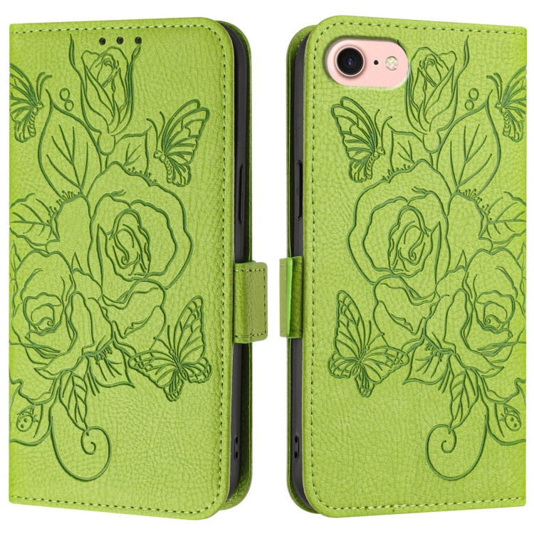 Embossed Rose RFID Anti-theft Leather Phone Case, For iPhone SE 2024, For iPhone 16 Pro Max, For iPhone 16 Pro, For iPhone 16 Plus
