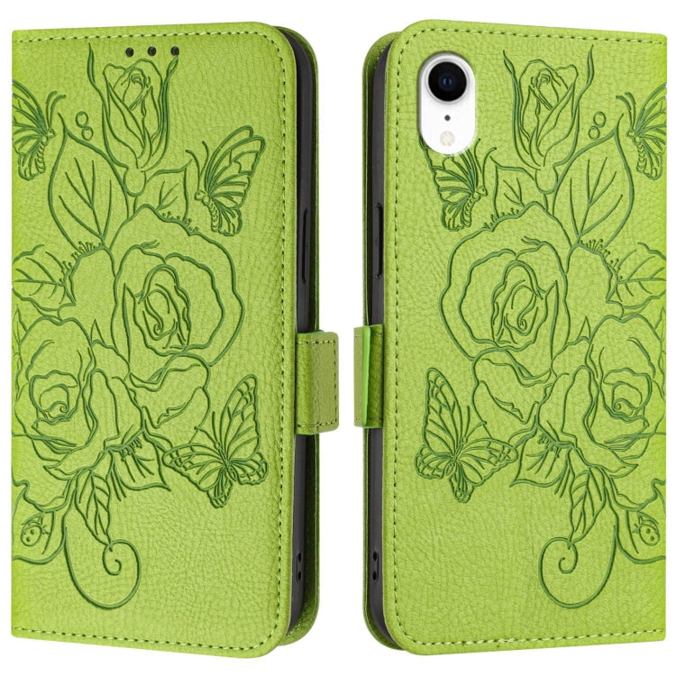 Embossed Rose RFID Anti-theft Leather Phone Case, For iPhone XR, For iPhone XS Max, For iPhone 8 Plus / 7 Plus