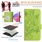 Embossed Rose RFID Anti-theft Leather Phone Case, For iPhone 17 Pro Max, For iPhone 17 Pro, For iPhone 17, For iPhone Air