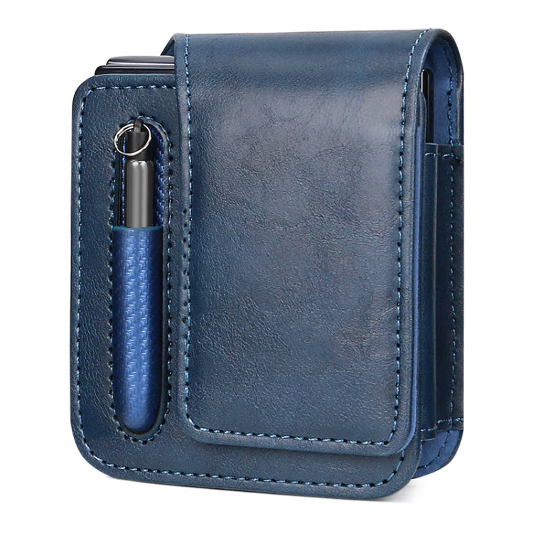 VIETAO Retro Thinking Series PU Shockproof Phone Bag, Without Pen – Shockproof, Drop Protection, For Samsung Galaxy Z Flip 3 / 4 / 5 / 6, For Samsung Galaxy Z Fold 3 / 4 / 5 / 6 For Samsung Galaxy Z Flip 3 4 5 6 Blue