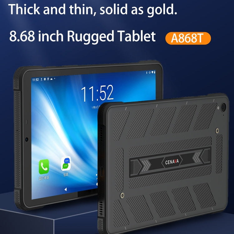 CENAVA A868T IP68 Rugged Tablet PC, 8.68 inch Android 13 MT8788 Octa Core, 4G Network, 8GB+128GB