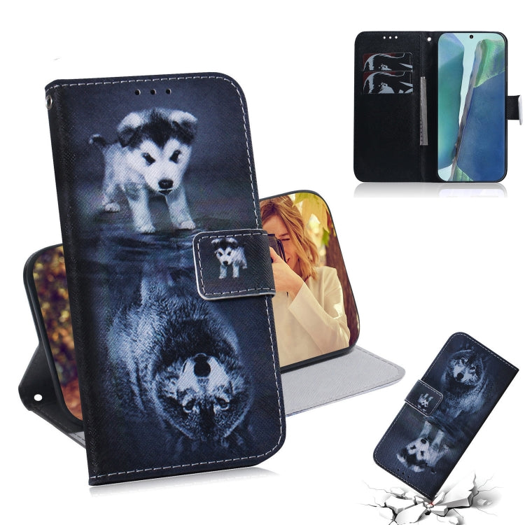 Coloured Drawing Horizontal Flip Leather Case, with Holder & Card Slots & Wallet – Card Slot, Flip, Leather, For Samsung Galaxy Note 20, For Samsung Galaxy Note 20 Ultra For Samsung Galaxy Note 20 Wolf and Dog