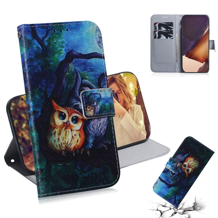Coloured Drawing Horizontal Flip Leather Case, with Holder & Card Slots & Wallet – Card Slot, Flip, Leather, For Samsung Galaxy Note 20, For Samsung Galaxy Note 20 Ultra For Samsung Galaxy Note 20 Ultra Oil Painting Owl
