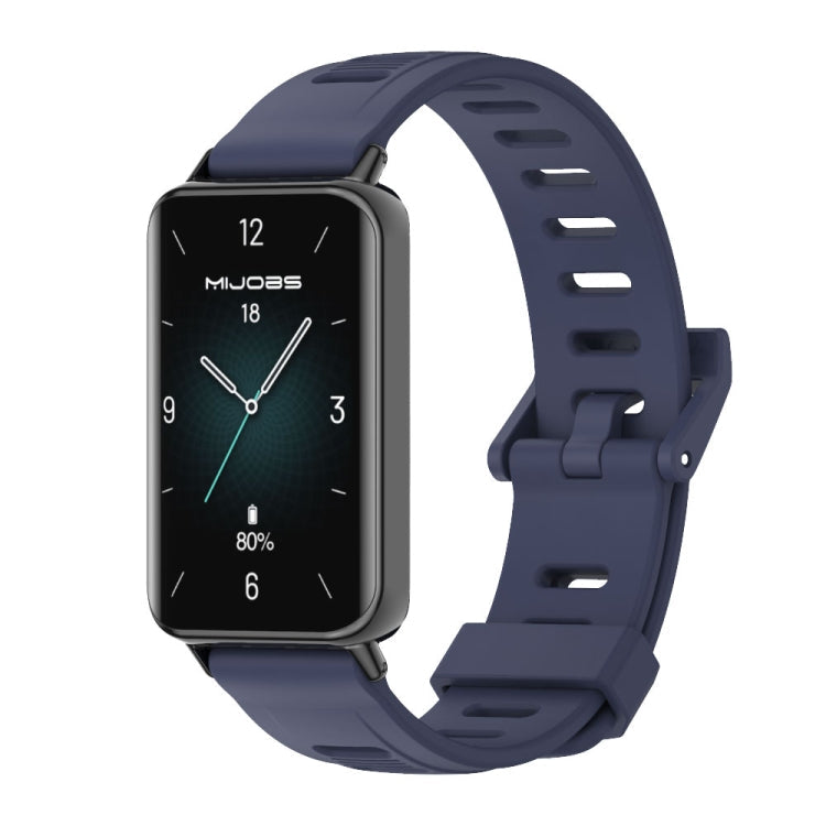 Flat Hole Breathable TPU Watch Band, For Honor Band 10 / 9 For Honor Band 10 9 Midnight Blue Black