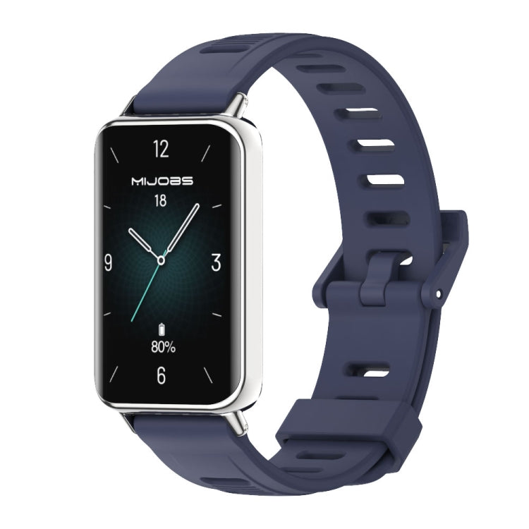 Flat Hole Breathable TPU Watch Band, For Honor Band 10 / 9 For Honor Band 10 9 Midnight Blue Silver