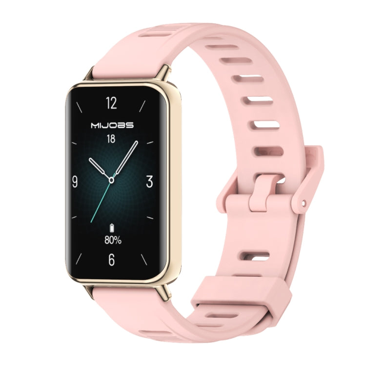 Flat Hole Breathable TPU Watch Band, For Honor Band 10 / 9 For Honor Band 10 9 Pink Light Gold
