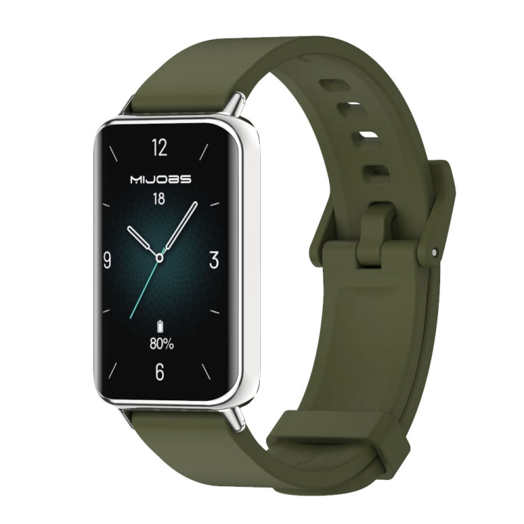 Watch Band – Silicone (Honor Band 10) For Honor Band 10 9 Army Green Silver