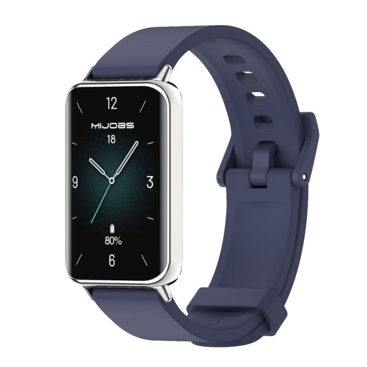 Watch Band – Silicone (Honor Band 10) For Honor Band 10 9 Midnight Blue Silver