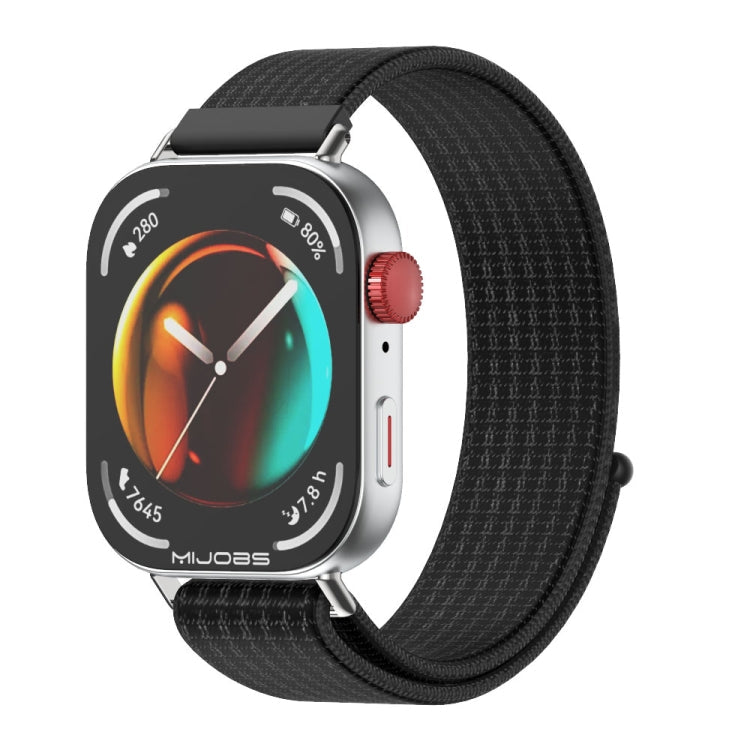 Watch Band – Braided Nylon (Huawei Watch Fit3) For Huawei Watch Fit3 Black Silver