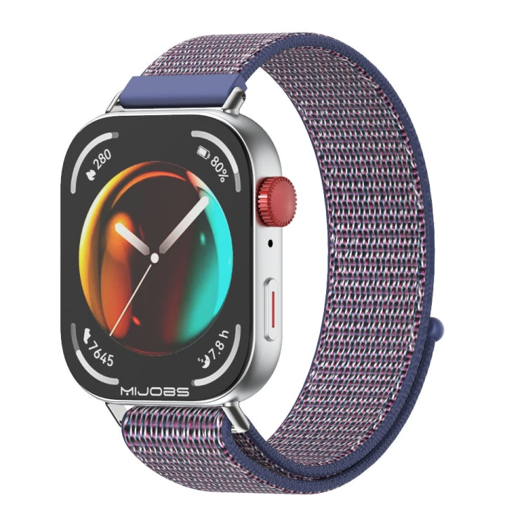 Watch Band – Braided Nylon (Huawei Watch Fit3) For Huawei Watch Fit3 Midnight Blue Silver